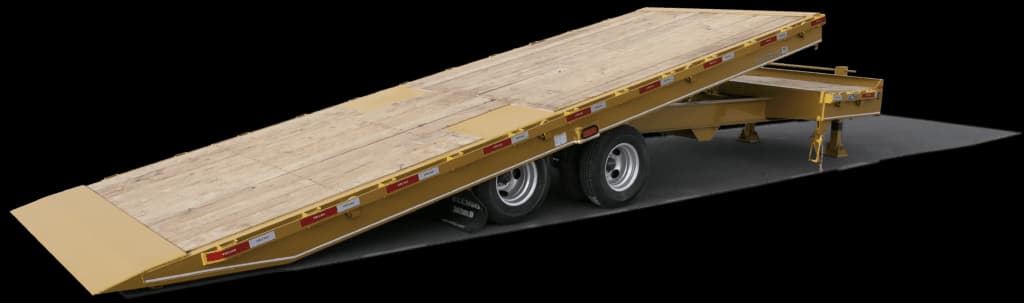 Hydraulic tilt trailer with cushion cylinder.